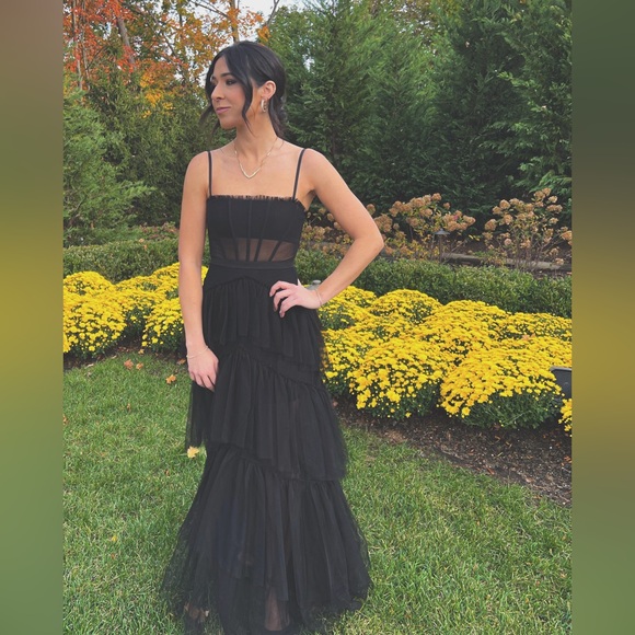BCBG Dresses & Skirts - BCBG Black Tulle Corset Dress